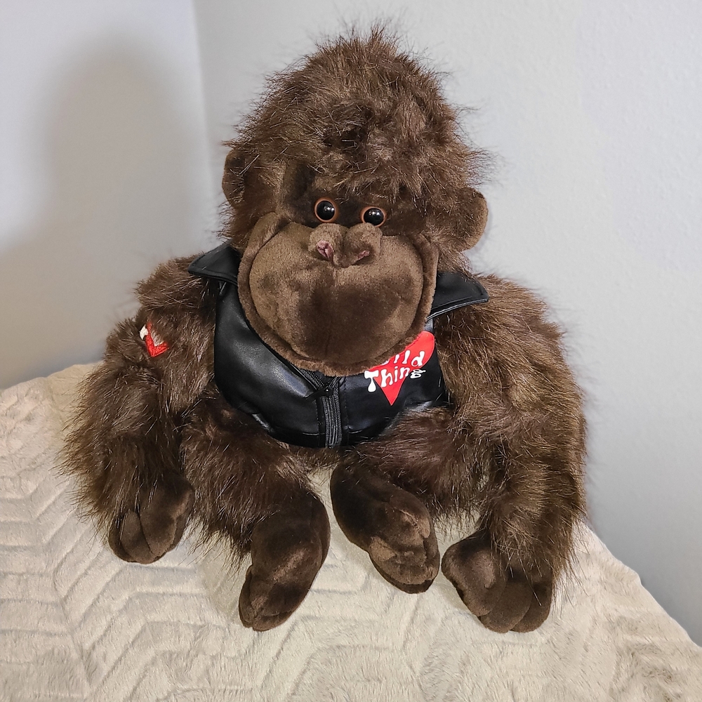 Dan Dee Brown Plush Gorilla with Heart Vest